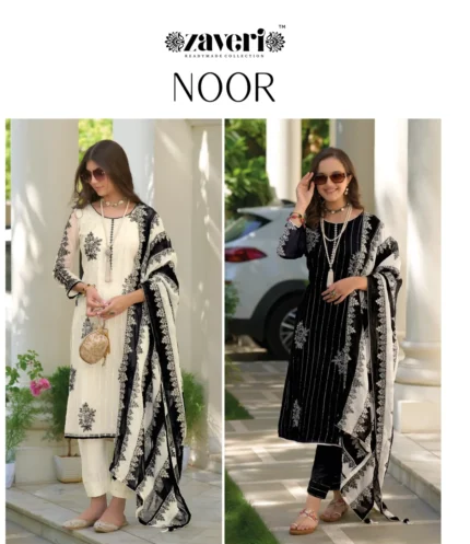 Zaveri Noor Black White Readymade Dress