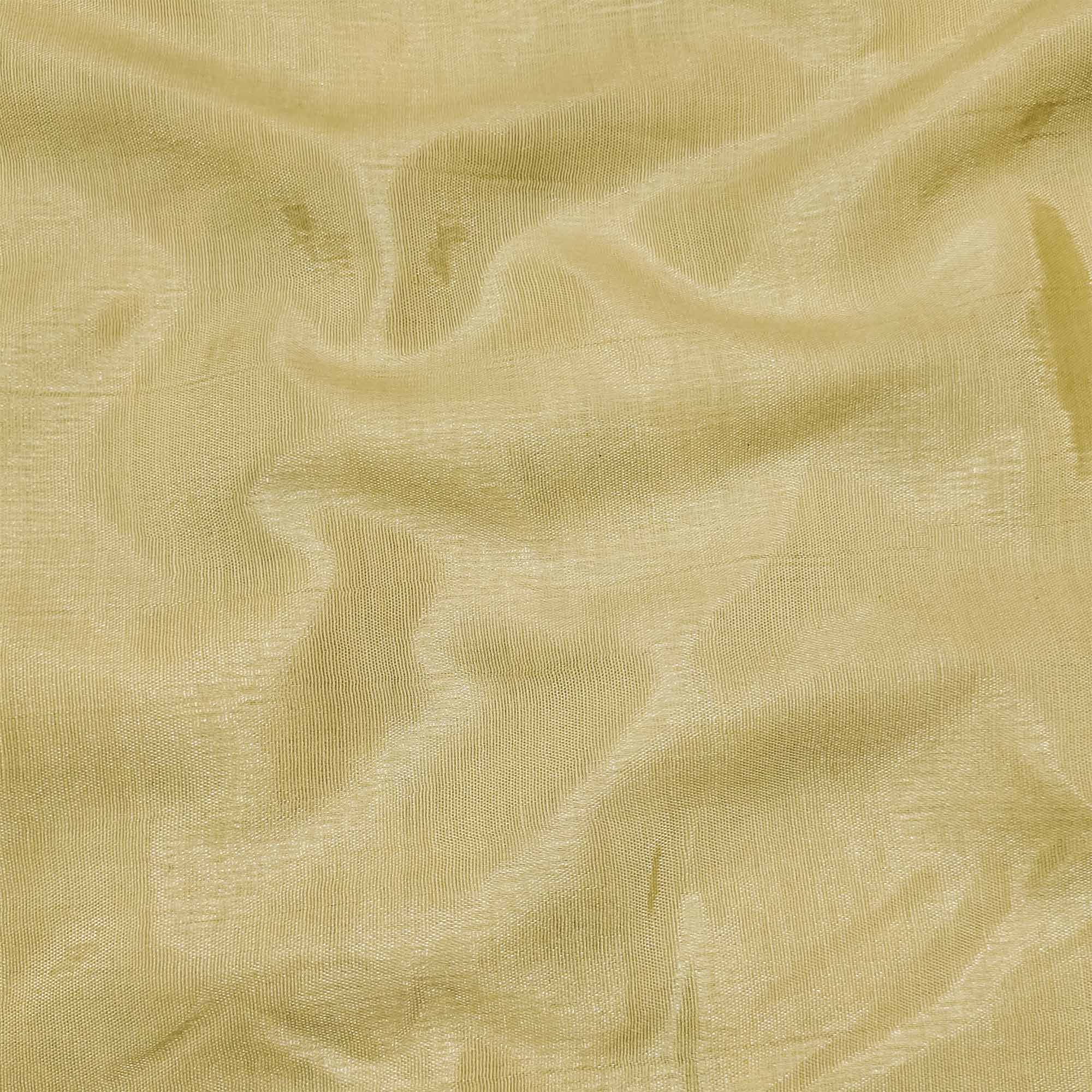 Light Yellow Floral Printed Organza Dress Material - Image 3