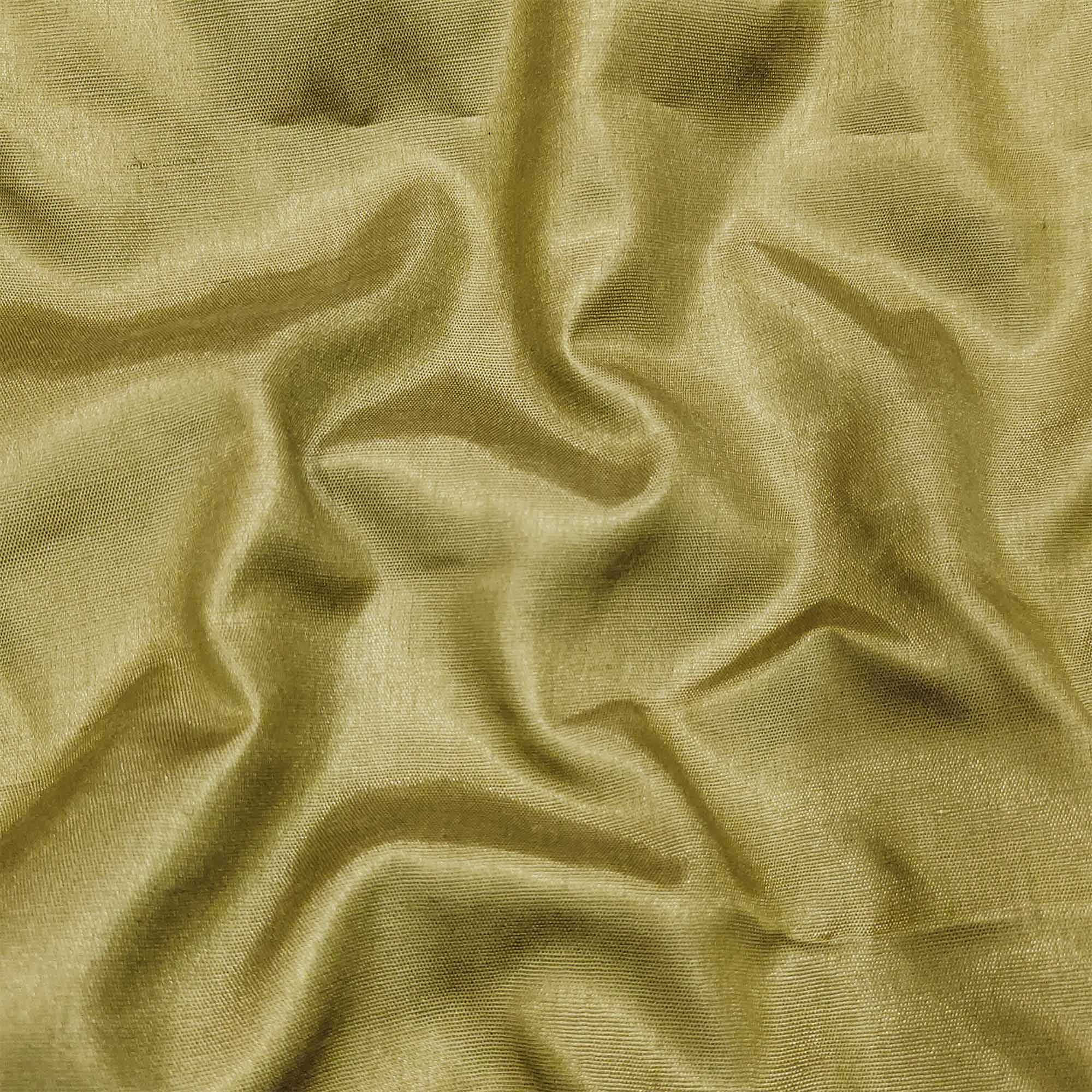 Olive Green Floral Printed With Embroidered Organza Dress Material - Image 3