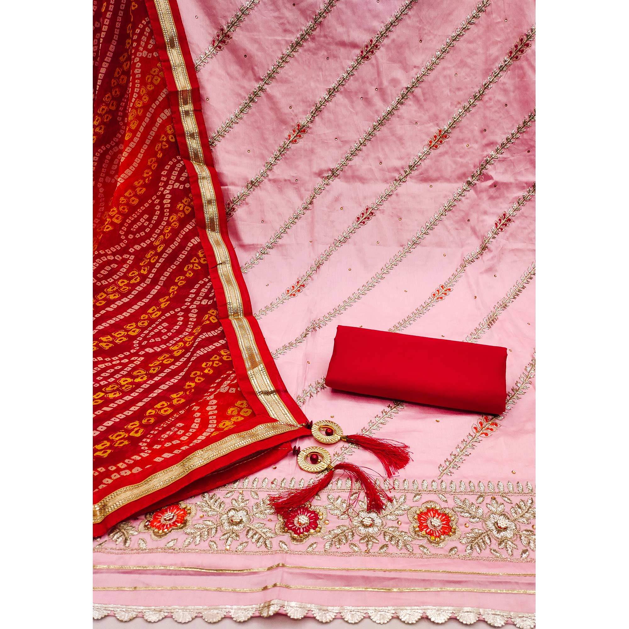 New Floral Embroidered Pure Cotton Dress Material - Image 2