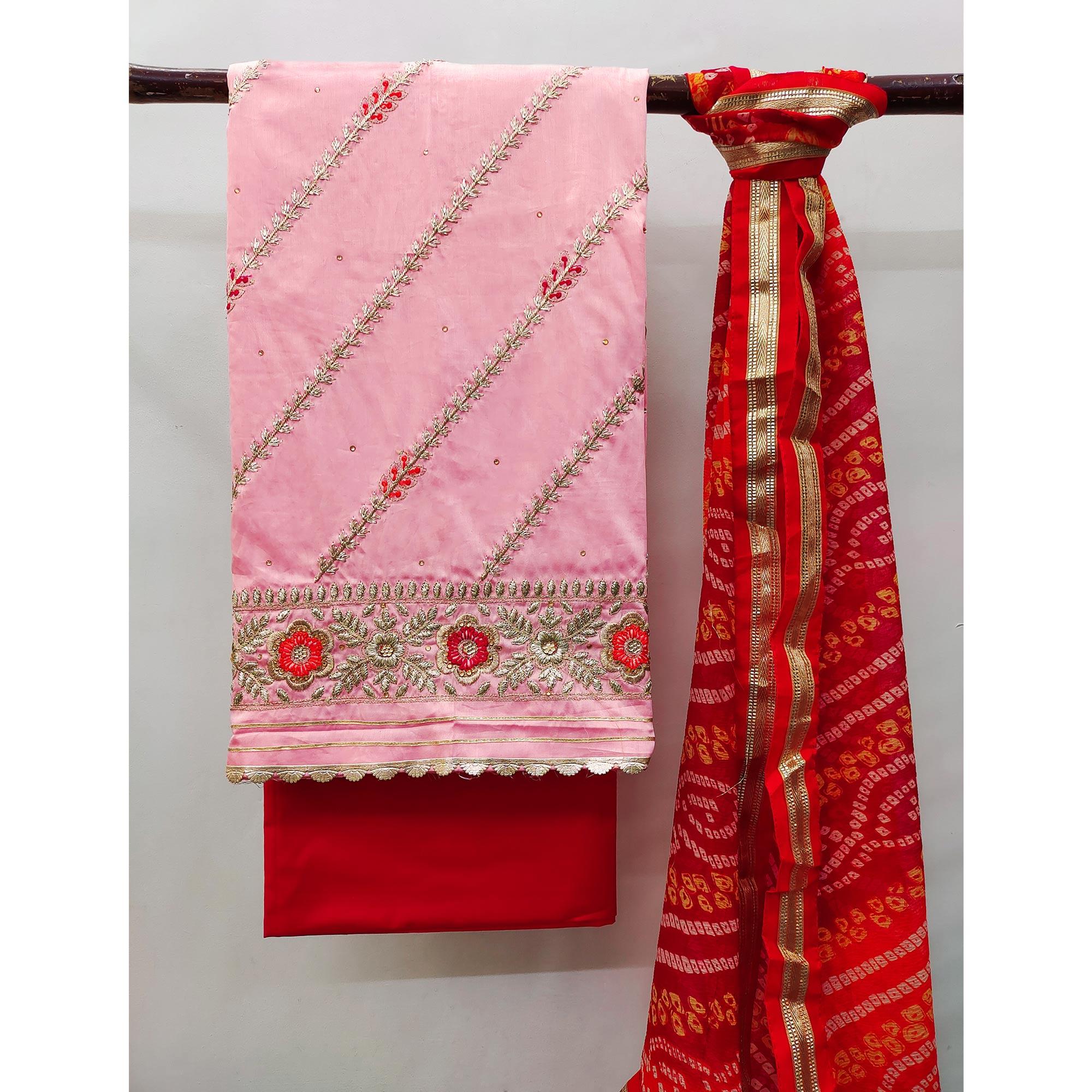 New Floral Embroidered Pure Cotton Dress Material - Image 3