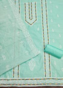 Aqua Modal With Lakhnavi Work Dress Material - Image 2