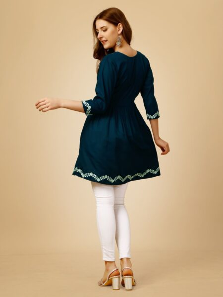 Blue Fully Stitched Western Top Design No 1050 - Image 2