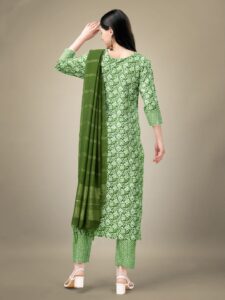Green Fully Stitched Rayon Kurti Pant Dupatta Design No 1132 - Image 2