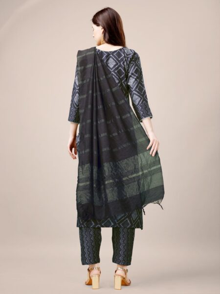 Grey Fully Stitched Rayon Kurti Pant Dupatta Design No 1138 - Image 2