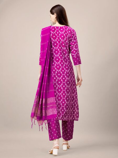 Pink Fully Stitched Rayon Kurti Pant Dupatta Design No 1140 - Image 2