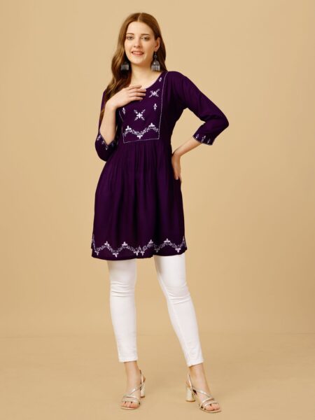 Purple Fully Stitched Western Top