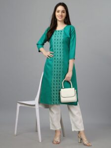 Rama Fully Stitched Casual Embroidery Kurti Design No 1006