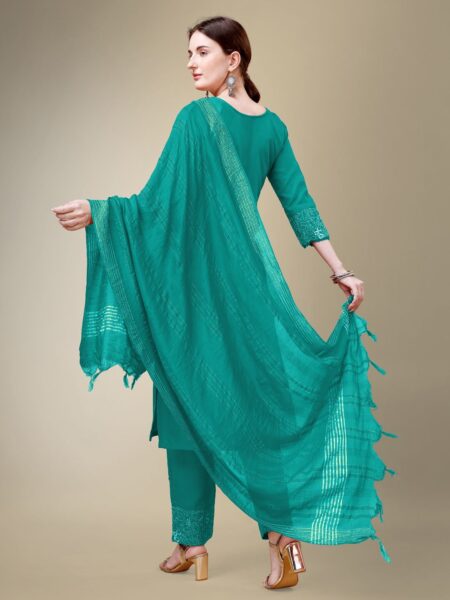 Rama Fully Stitched Cotton Blend Kurti Pant Dupatta Design No 1115 - Image 2