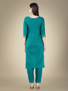 Rama Fully Stitched Cotton Magic Slub Kurti Pant Dupatta Design No 1117 - Image 2