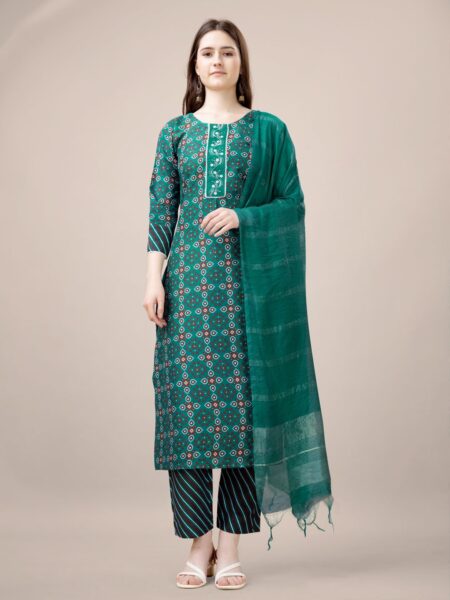 Rama Fully Stitched Rayon Kurti Pant Dupatta Design No 1137