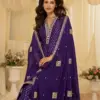 AARADHANA 3 PCS Pure Viscos Jacquard Silk Gown Set | ER - Design Number 1