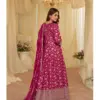 AARADHANA 3 PCS Pure Viscos Jacquard Silk Gown Set | ER - Design Number 4