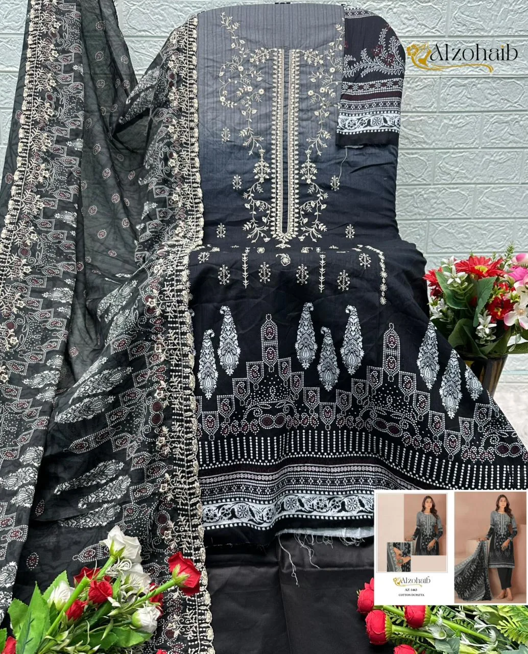 AZ-1462 Alzohaib -1463 Pakistani Suits - Design Number 1