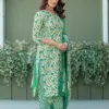 Design 2029 Pista Cotton Blend Kurti Pant Dupatta - Design Number 2