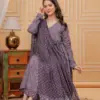Design 2037 Purple Rayon Printed Kurti Pant Dupatta - Design Number 4