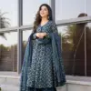 Design 2046 NavyBlue Rayon Printed Kurti Pant Dupatta - Design Number 1