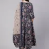 Design 2057 NavyBlue Rayon Printed Kurti Pant Dupatta - Design Number 2