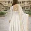 Dhanvi Off White Fully Stitched Gown with Dupatta - Design Number 3