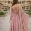 Dhanvi-Pink Fully Stitched Gown with Dupatta - Design Number 3