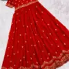 Raj palace Red Georgette Zari Sequins Gown | ER - Design Number 3