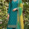 SHARARA Embroidery Chinon Unstitched Set - Design Number 1