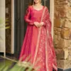 SRK-5289 Roman Simmer Silk Embroidered Gown Set - Design Number 2