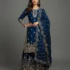 SRK-5319 GMY SILK Heavy Embroidery Sequence Work Top-Bottom Dupatta Set - Design Number 2