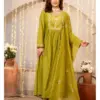 Tulsi Vichitra Silk Embroidered Flared Kurta Set - Design Number 1